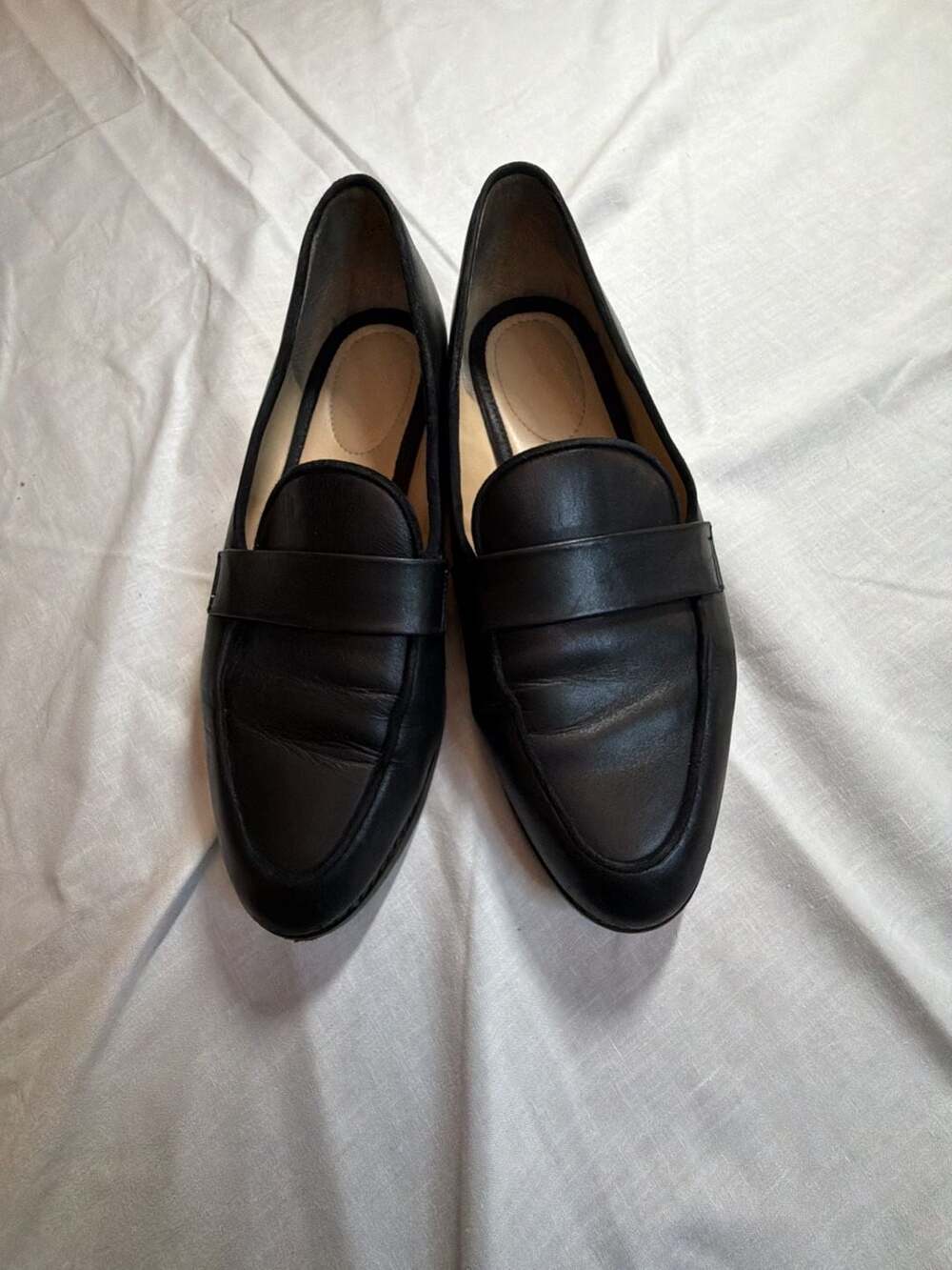 Franco Sarto Hudley Black Leather Loafers Size 7M